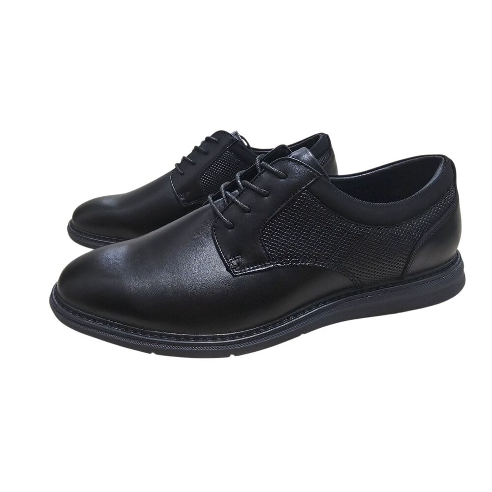 New Nunn Bush Chase Plain Toe Black Oxford Shoes Wide Width 10W